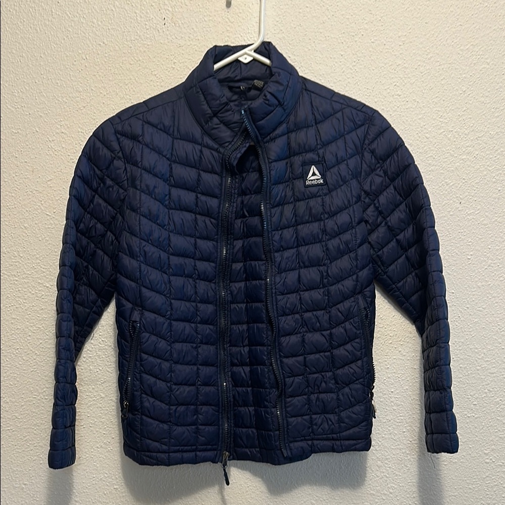 Kids Reebok Blue Puffer Jacket with Quilted Design